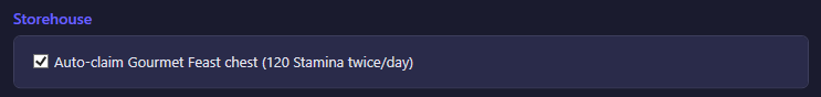 The Storehouse section of the City Admin settings tab