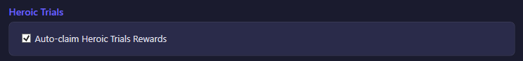 Heroic Trials section