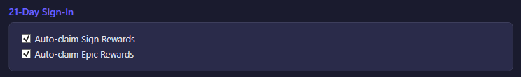 21-Day Sign-in settings