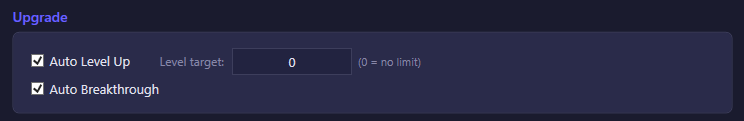 Upgrade section of the Pets settings tab