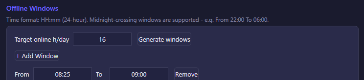 Offline Windows section